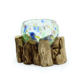 Molten Coloured Glass on Wood - Small Bowl - SHAMTAM.COM