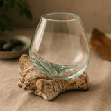 Molten Glass Bowl on Whitewashed Wood Small - SHAMTAM.COM