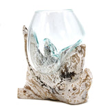 Glass Bowl on Driftwood Molten Glass - SHAMTAM.COM