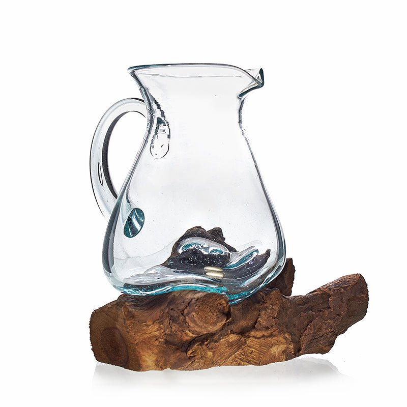 Water Jug on Driftwood Molten Glass - SHAMTAM.COM