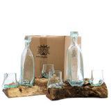 Whisky Set on Driftwood Molten Glass - SHAMTAM.COM