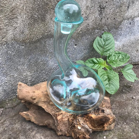 Wine Decanter on Driftwood Molten Glass - SHAMTAM.COM