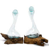 Wine Decanter on Driftwood Molten Glass - SHAMTAM.COM