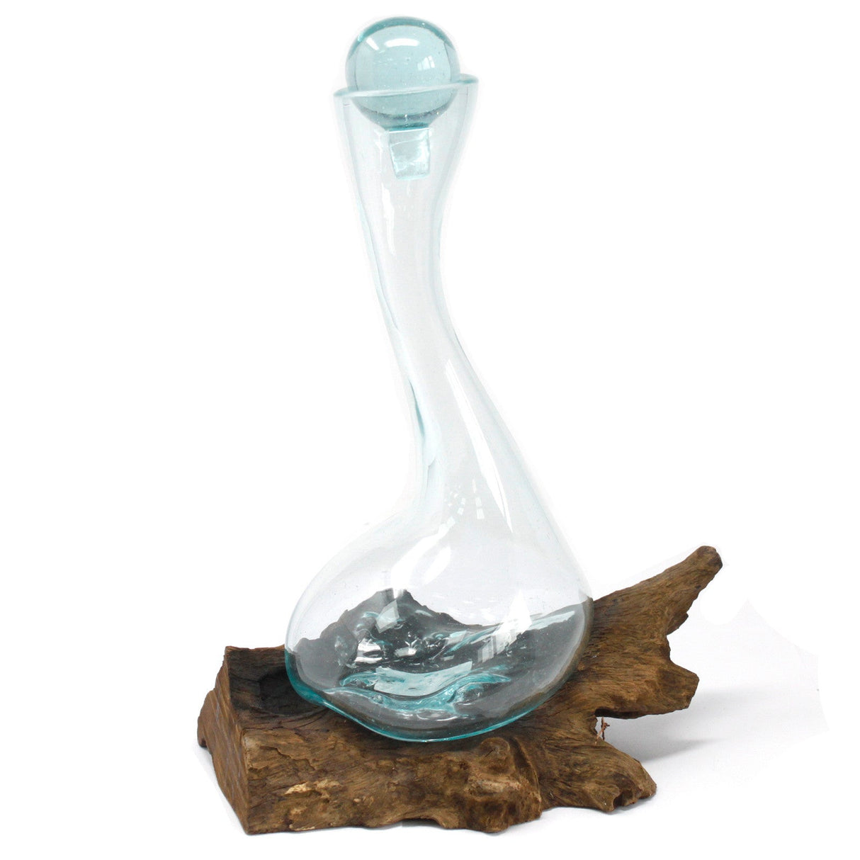 Wine Decanter on Driftwood Molten Glass - SHAMTAM.COM