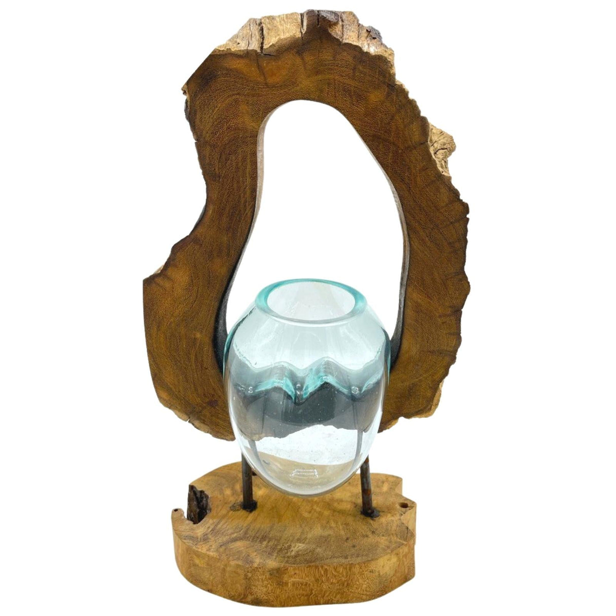 Molton Glass Hanging Art Vase on Wood - SHAMTAM.COM