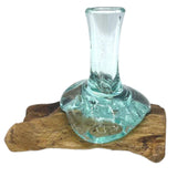 Molton Glass Small Flower Vase on Wood - SHAMTAM.COM