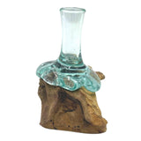 Molton Glass Small Flower Vase on Wood - SHAMTAM.COM