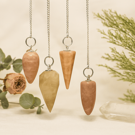 Moonstone Crystal Dowsing Pendulum With Chain - SHAMTAM.COM
