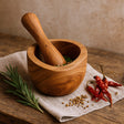 Mortar and Pestle Teak Wood Medium 2 - Piece Set - SHAMTAM.COM