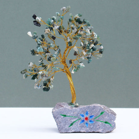 Moss Agate Tree - 160 Gemstone Crystals - SHAMTAM.COM