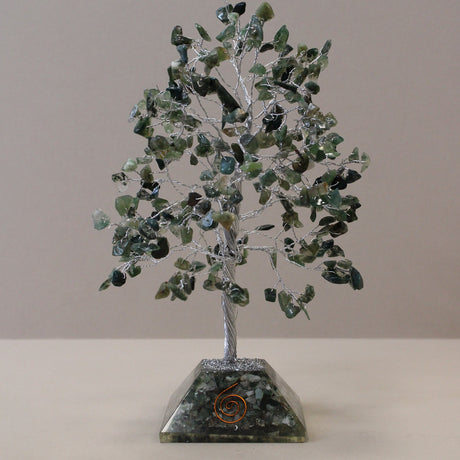 Crystal Tree Moss Agate with Orgonite Base - 320 Gemstones - SHAMTAM.COM