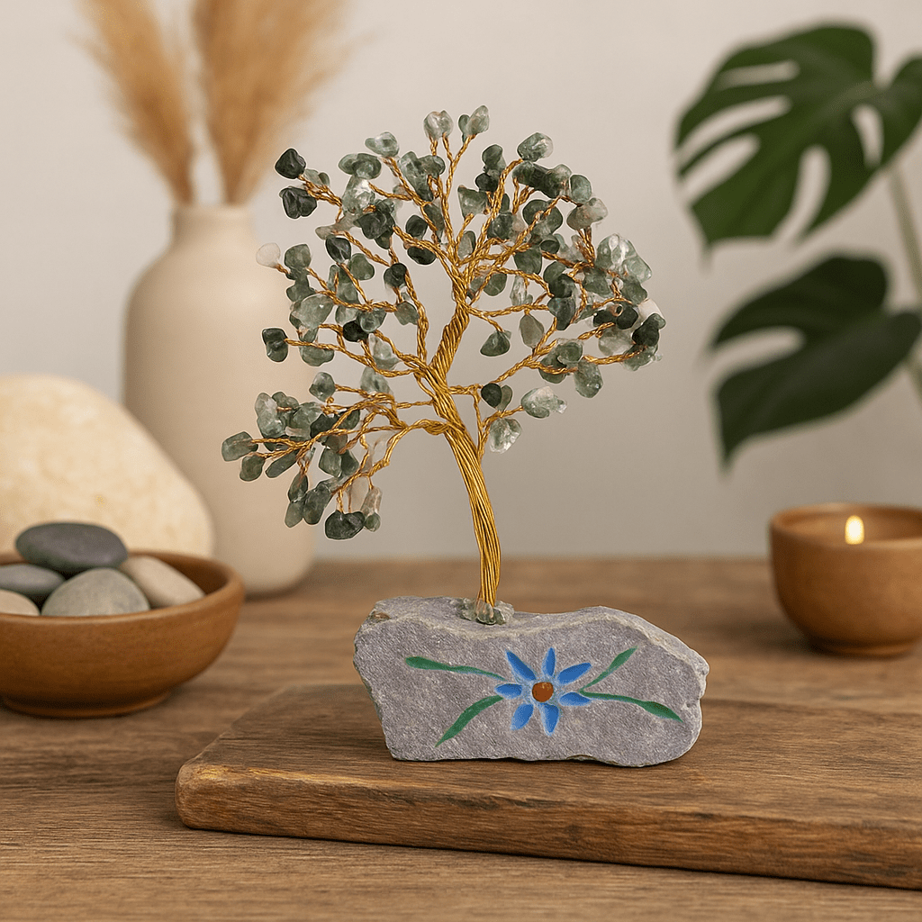 Moss Agate Gemstone Tree, 160 Crystals - SHAMTAM.COM