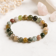 Moss Agate Power Bracelet 8mm Beads - SHAMTAM.COM