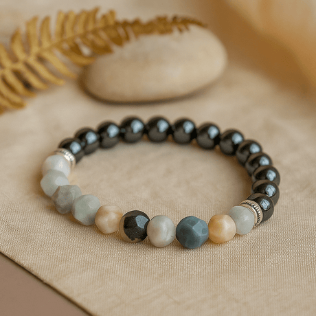 Mountain Jade Bracelet Magnetic Faceted Gemstone - SHAMTAM.COM