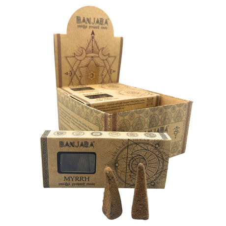 Myrrh Incense Cones Pyramid Smudge 10 Pack Banjara - SHAMTAM.COM