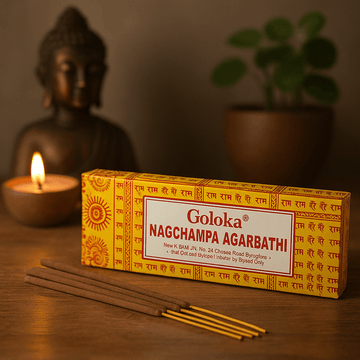 Pauzinhos de Incenso Nag Champa 16 Unidades 16g Goloka