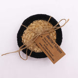 Natural Coaster - Jute & Cotton 10cm (set of 4) - Black Boarder - SHAMTAM.COM