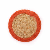 Natural Coaster - Jute & Cotton 10cm (set of 4) - Clay Boarder - SHAMTAM.COM