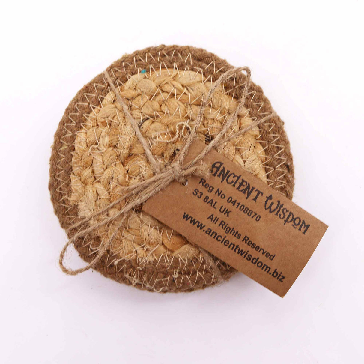 Natural Coaster - Jute & Cotton 10cm (set of 4) - Natural Boarder - SHAMTAM.COM