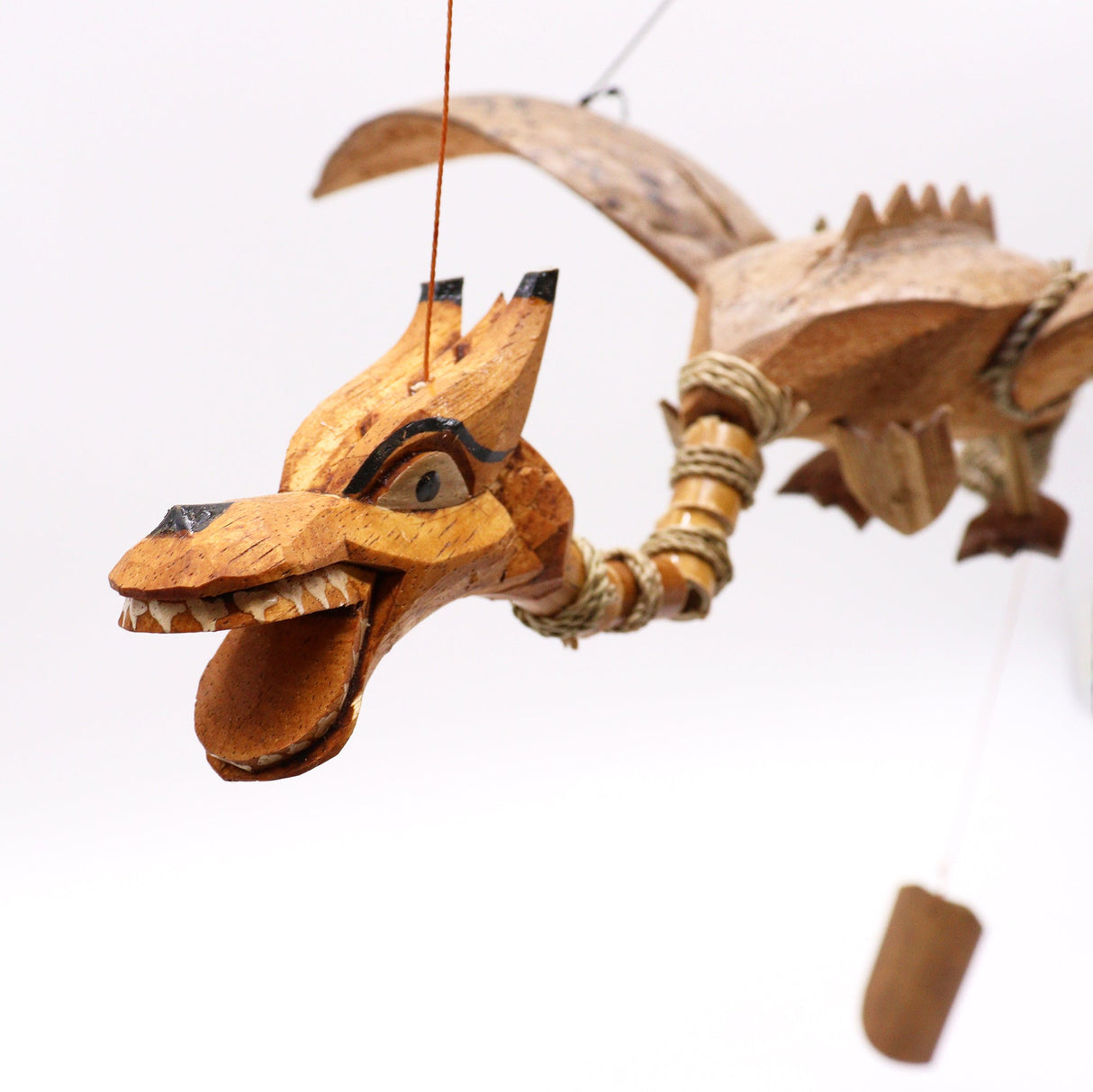 Wind Сhimes Natural Coconut Dragon Mobile 37cm - SHAMTAM.COM