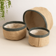 Natural Jute Baskets Set of 3 Charcoal - SHAMTAM.COM