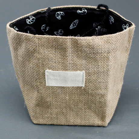 Natural Jute Cotton Gift Bag - Black Lining - Large - SHAMTAM.COM