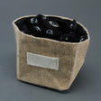 Natural Jute Cotton Gift Bag - Black Lining - Medium - SHAMTAM.COM