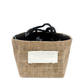 Natural Jute Cotton Gift Bag - Black Lining - Small - SHAMTAM.COM