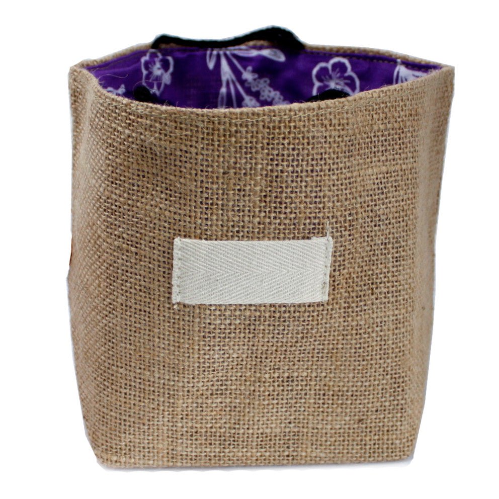 Gift Bag - Natural Jute Cotton - Lavender Lining - SHAMTAM.COM