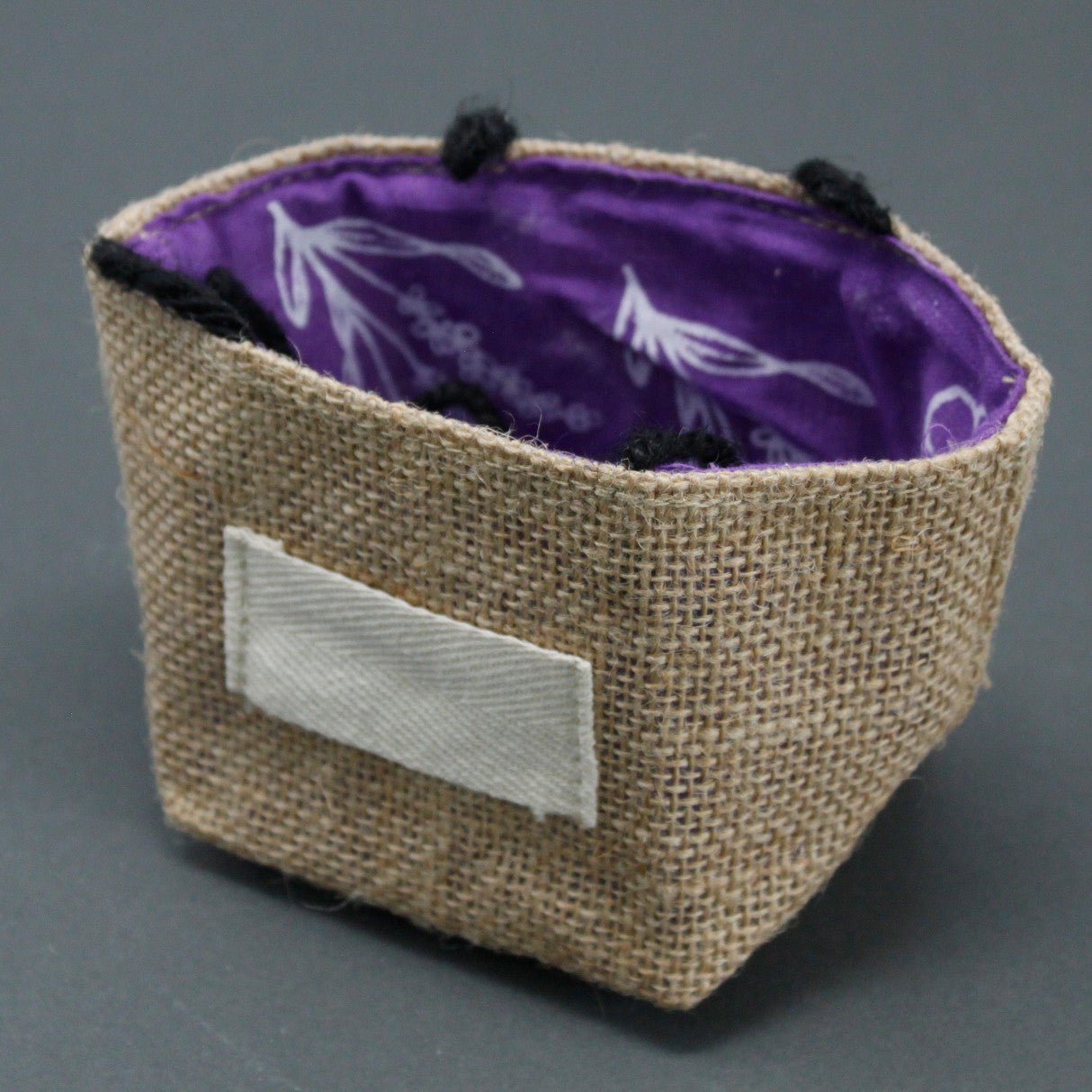 Natural Jute Cotton Gift Bag - Lavender Lining - Small - SHAMTAM.COM