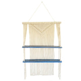 Natural Macrame Hanging Shelves - Blue - SHAMTAM.COM