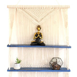 Natural Macrame Hanging Shelves - Blue - SHAMTAM.COM