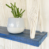 Natural Macrame Hanging Shelves - Blue - SHAMTAM.COM