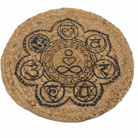 Natural Place Mat - Jute 30cm - Chakra Print - SHAMTAM.COM