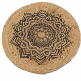 Natural Place Mat - Jute 30cm - Mandala Print - SHAMTAM.COM