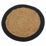 Natural Place Mat - Jute & Cotton 30cm - Black Border - SHAMTAM.COM