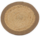 Natural Placemat - Jute & Cotton 30cm - Natural Border - SHAMTAM.COM