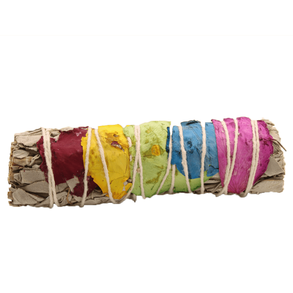 Natural Rose Petal Sage Smudge Stick - 10 cm Aromatic Cleansing Tool - SHAMTAM.COM