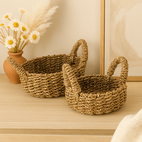 Natural Seagrass Baskets, Set of 2 - SHAMTAM.COM