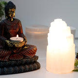 Natural Selenite Lamp - Tower 15 cm - SHAMTAM.COM