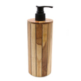 Natural Teakwood Soap Dispenser - Round - SHAMTAM.COM