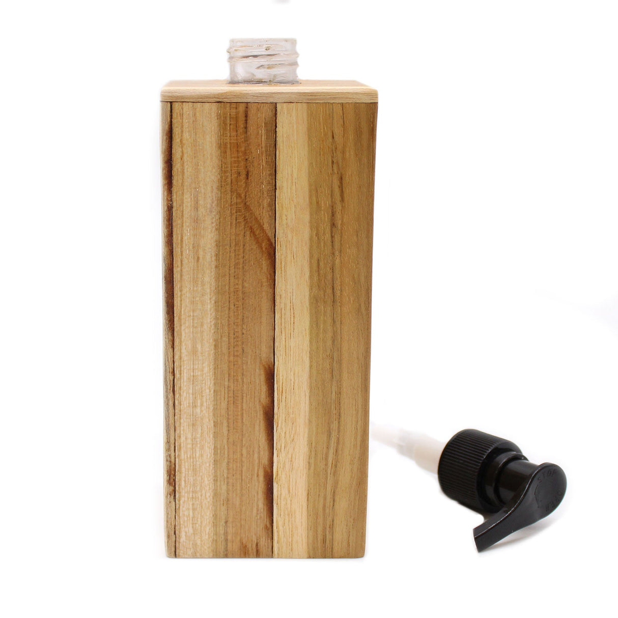 Natural Teakwood Soap Dispenser - Square - SHAMTAM.COM