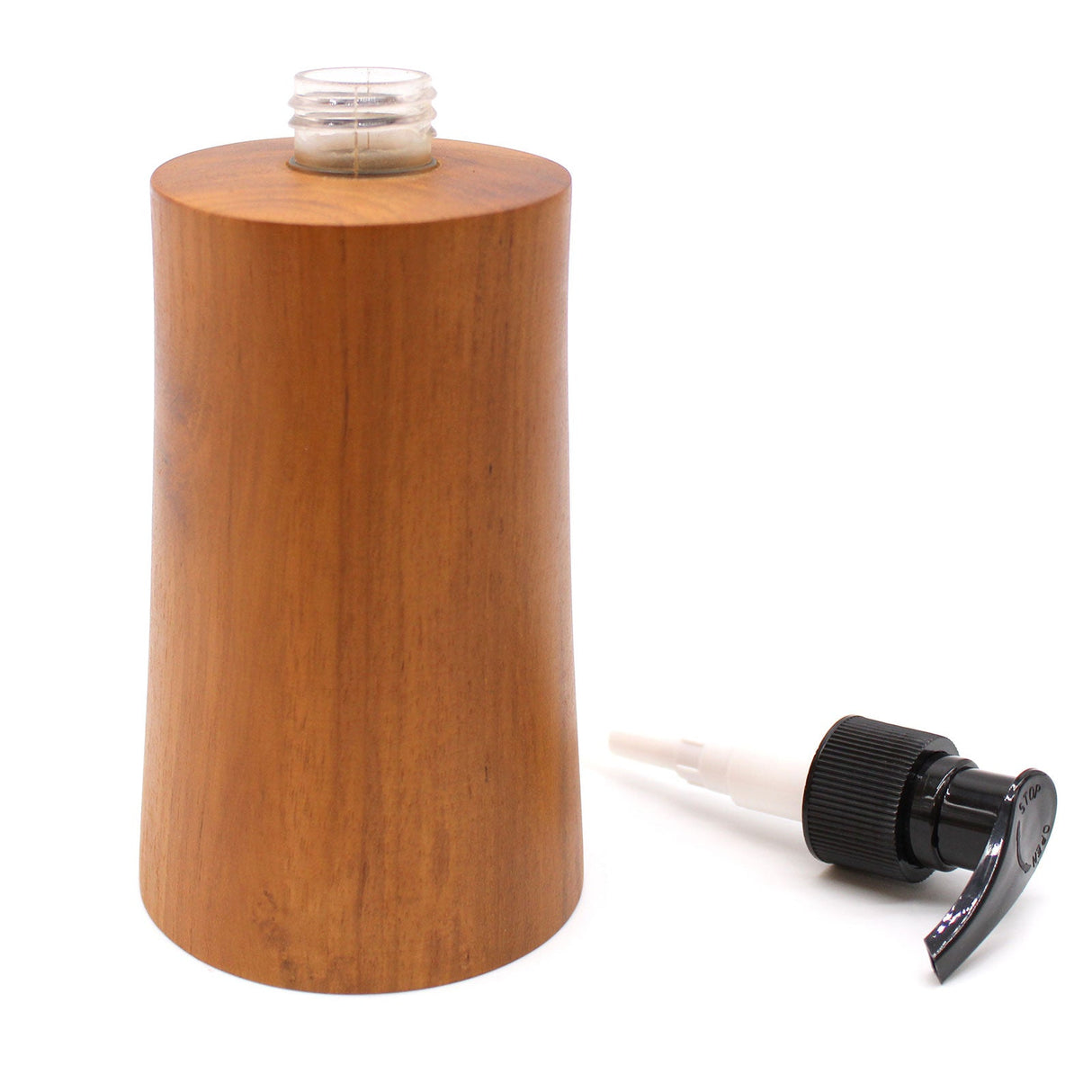 Natural Teakwood Soap Dispenser - Taper - SHAMTAM.COM