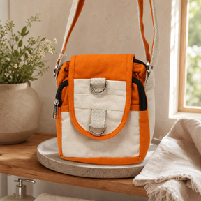 Natural Travel Bag - Turmeric — styled in a warm, naturally lit interior