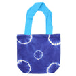 Tote Bag Natural Tye - Dye Cotton Bag (8oz) - 38x42x12cm - Blue Rings - Blue Handle - SHAMTAM.COM