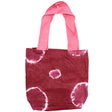 Natural Tye - Dye Cotton Bag (8oz) - 38x42x12cm - Maroon Rings - Pink Handle - SHAMTAM.COM