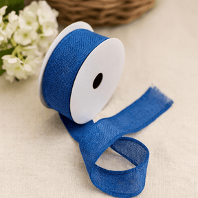 Navy Blue Ribbon Natural Texture 38mm x 20m - SHAMTAM.COM