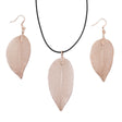 Necklace & Earring Set - Bravery Leaf - Pink Gold - SHAMTAM.COM