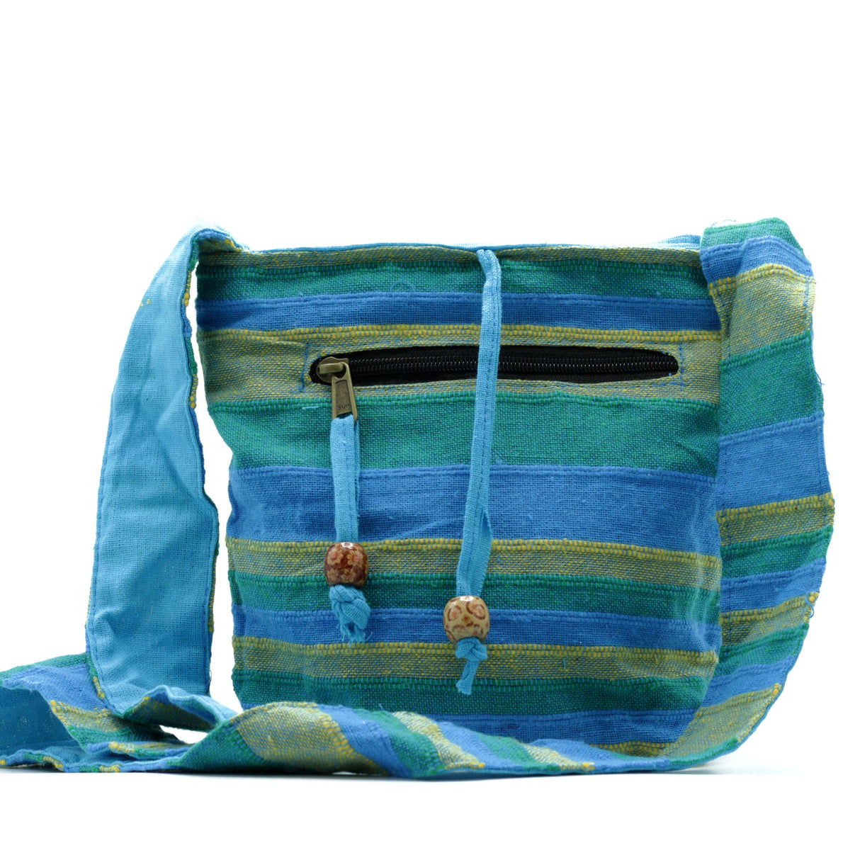 Nepal Sling Bag - Spring Meadows Green & Blue - SHAMTAM.COM