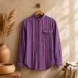 Camisa Nomad Sari Grandad - Negro Púrpura - Mediana